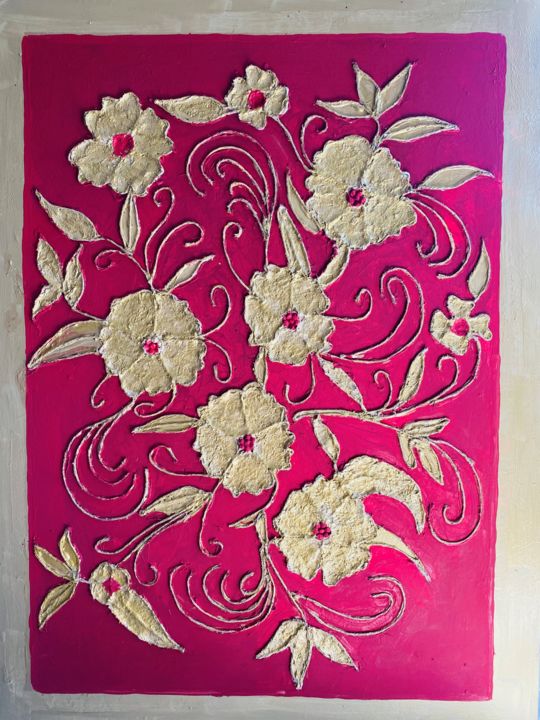 Painting titled "Beautiful handmade…" by Reet Kaur, Original Art, Acrylic