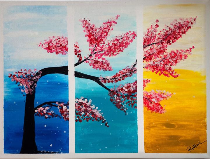Painting titled "Beautiful handmade…" by Reet Kaur, Original Art, Acrylic