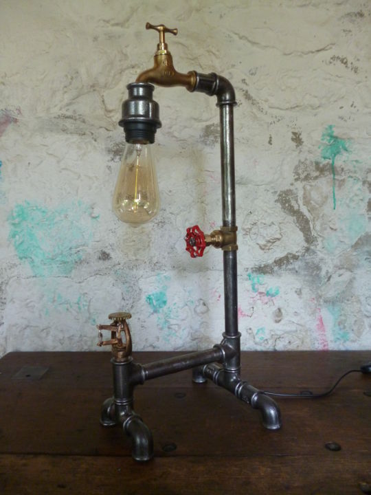 Design titled "LAMPE INDUSTRIELLE…" by Leferailleur02, Original Art, Luminaire