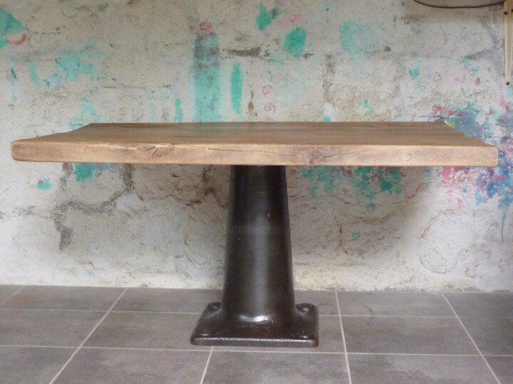 Design titled "Table design indust…" by Leferailleur02, Original Artwork, Furniture