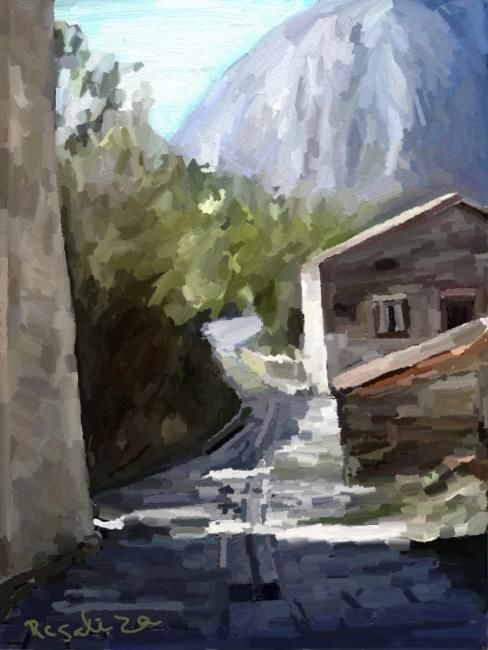 Painting titled "Piedra en Asturias" by Regaliza, Original Artwork, Oil