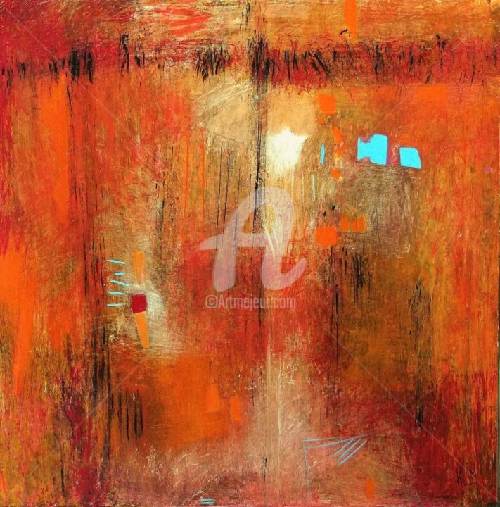 Painting titled "Lueur" by Régina Klin, Original Artwork, Acrylic