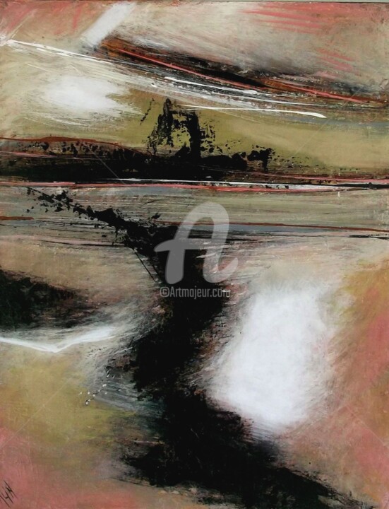 Painting titled "pollution" by Régina Klin, Original Artwork, Acrylic