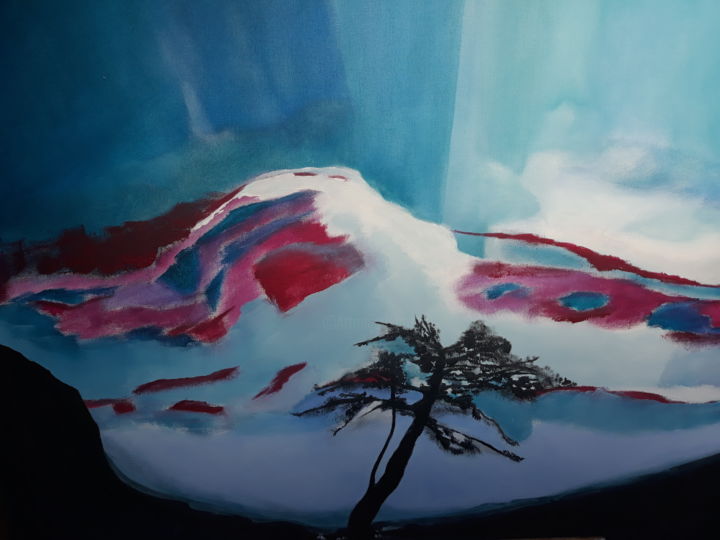 Painting titled "Winter in Japan" by Regina Lieder- Schönn, Original Artwork, Acrylic