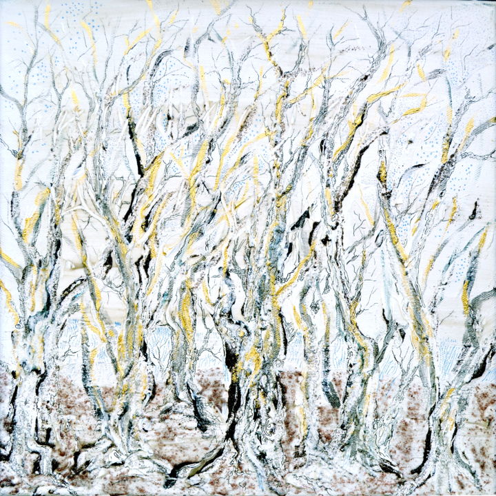 "Gilded Wood" başlıklı Tablo Regina Valluzzi tarafından, Orijinal sanat, Akrilik