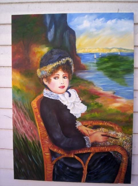 Pintura intitulada "AU  BORD DE LA MER" por Regina Schwingel, Obras de arte originais, Óleo