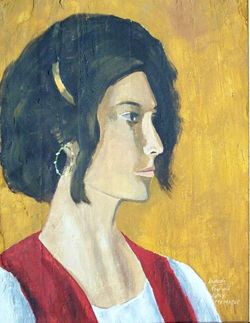 Malerei mit dem Titel "Portrait of Raphaela" von Reginald Gray, Original-Kunstwerk