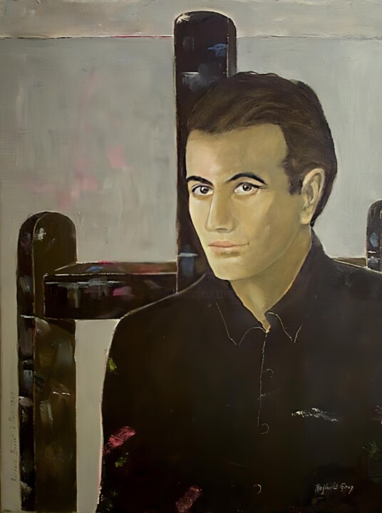 Schilderij getiteld "Portrait of Bernard…" door Reginald Gray, Origineel Kunstwerk, Tempera