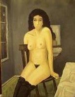 Pittura intitolato "seated nude" da Reginald Gray, Opera d'arte originale