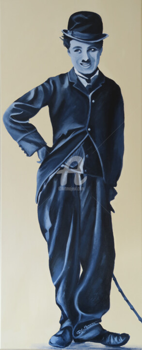 Peinture intitulée "CHARLIE CHAPLIN (So…" par Régine Guthmann, Œuvre d'art originale, Acrylique