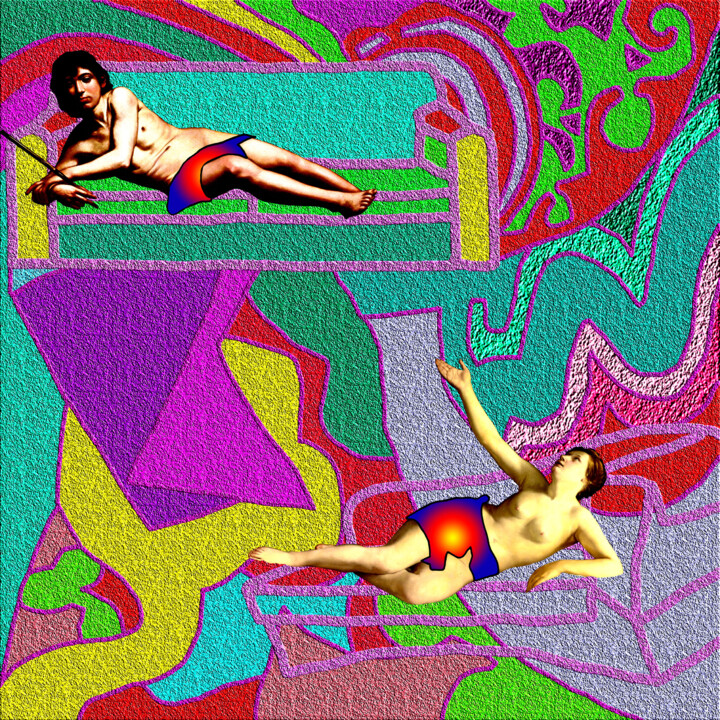 Digitale Kunst mit dem Titel "Loveboys have alway…" von Regine Jonas, Original-Kunstwerk, 2D digitale Arbeit
