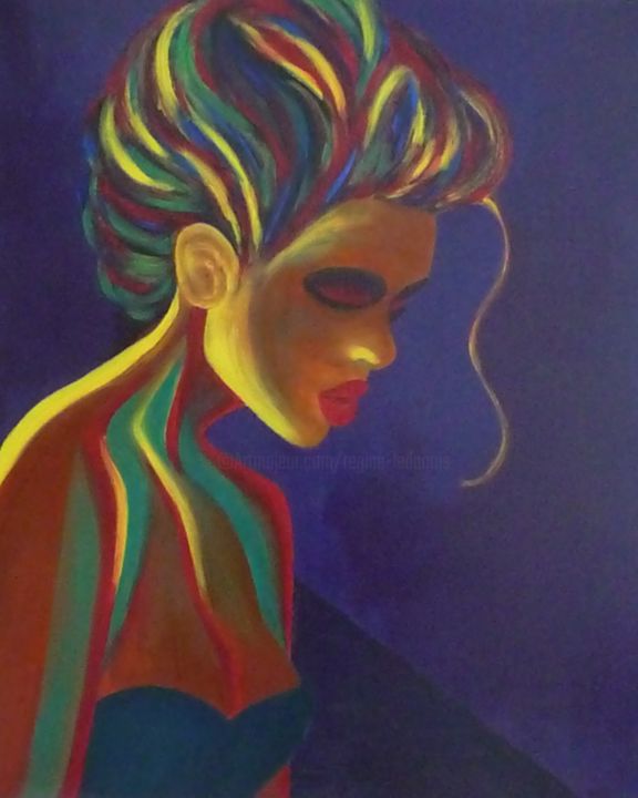 Painting titled "clair-obscur" by Régine Ledanois, Original Artwork, Oil