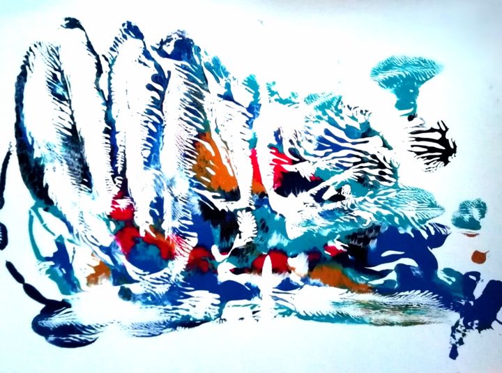 Painting titled "Wind" by Régine Ledanois, Original Artwork, Acrylic