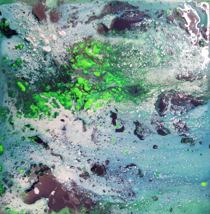 Painting titled "littoral" by Régine Ledanois, Original Artwork, Acrylic
