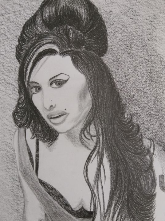 Dessin intitulée "Portrait de Amy Win…" par Régine Ledanois, Œuvre d'art originale, Crayon
