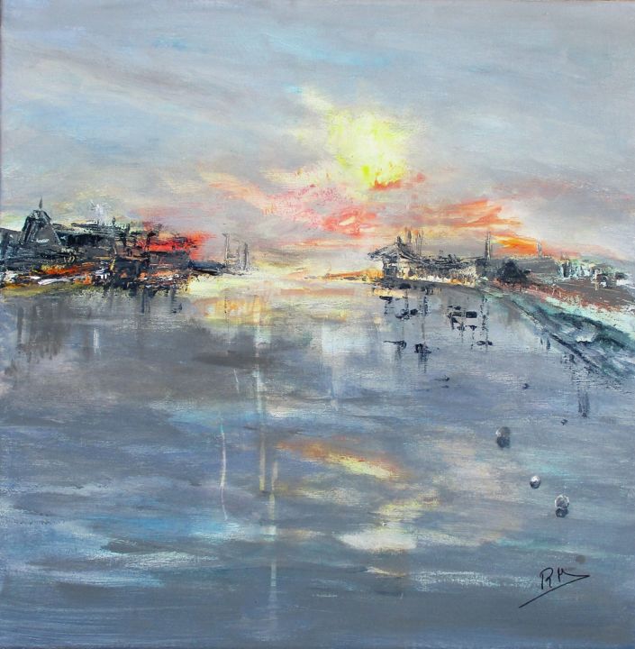 Pintura intitulada "Port du Nord I" por Navema, Obras de arte originais, Acrílico