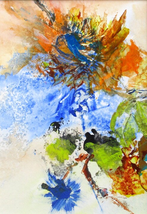 Peinture intitulée "Battement d'ailes" par Navema, Œuvre d'art originale, Acrylique