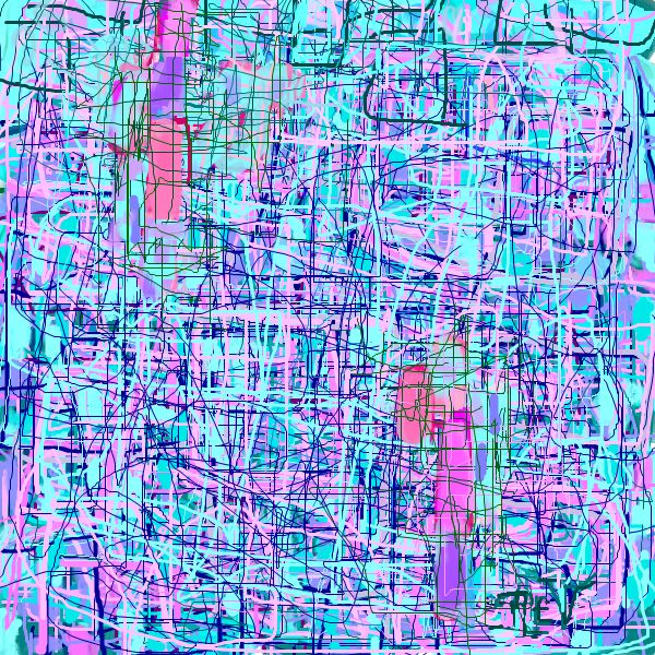 Digitale Kunst mit dem Titel "Au petit jour" von Rev, Original-Kunstwerk, Digitale Malerei