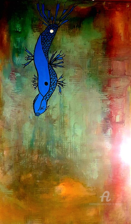 Фотография под названием "La Carpe Bleue" - Regis Le Scraigne, Подлинное произведение искусства, Манипулированная фотография