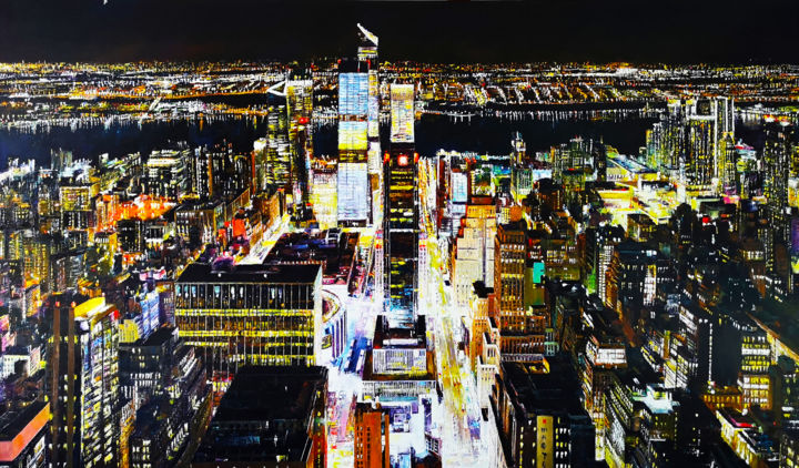 Pittura intitolato "NEW YORK  ELEVEN" da Regis Rigaux, Opera d'arte originale, Olio Montato su Telaio per barella in legno