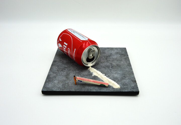 Escultura titulada "Cocaïna" por Régis Gomez., Obra de arte original, Metales