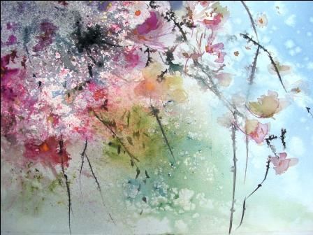 Peinture intitulée "Variations florales" par Reine-Marie Pinchon, Œuvre d'art originale