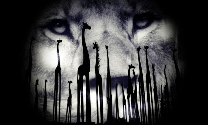 Fotografie mit dem Titel "soulèvement des ani…" von Reiner Borner, Original-Kunstwerk, Foto-Montage
