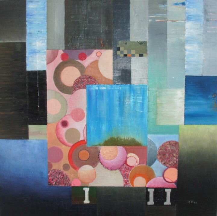 Malerei mit dem Titel "Rotes Herz XI - Kre…" von Reiner Makarowski, Original-Kunstwerk, Öl