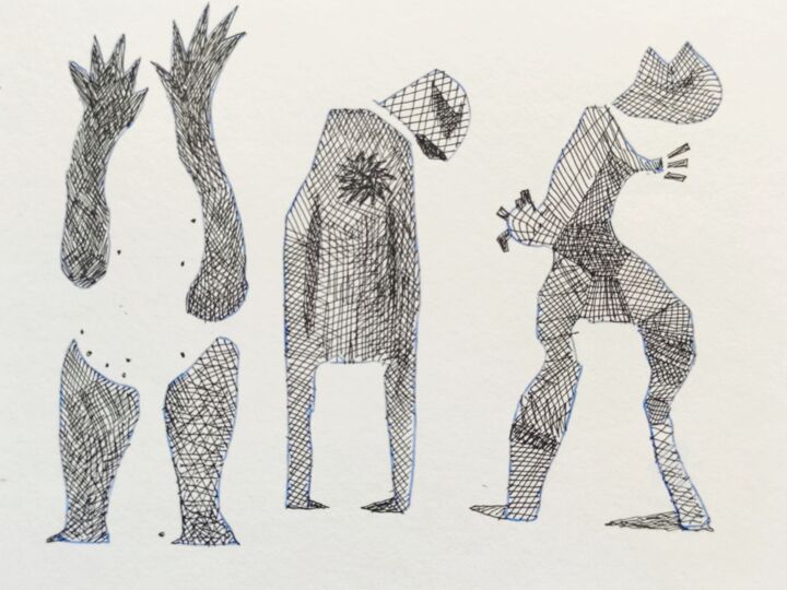"Help us" başlıklı Resim Reiner Poser tarafından, Orijinal sanat, Mürekkep
