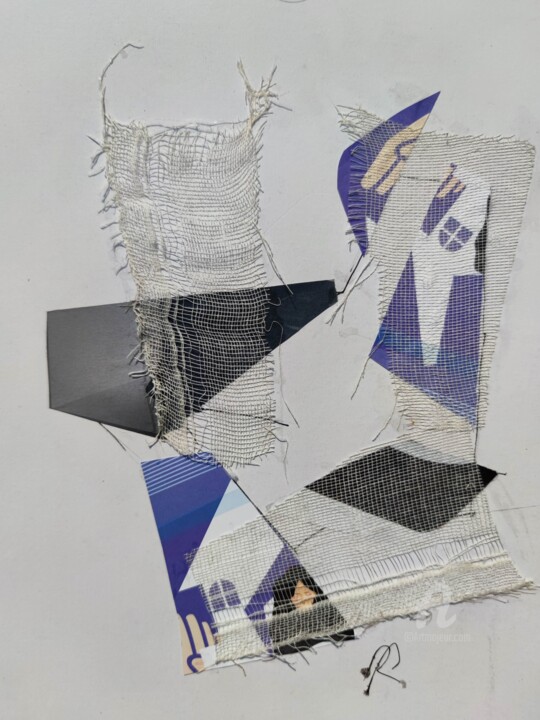 Collagen mit dem Titel "Nicht ohne Dich" von Reiner Poser, Original-Kunstwerk, Collagen