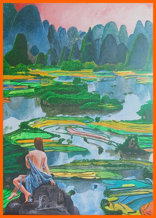 Painting titled "Contemplation" by Reinhard Häussler, Original Artwork, Acrylic