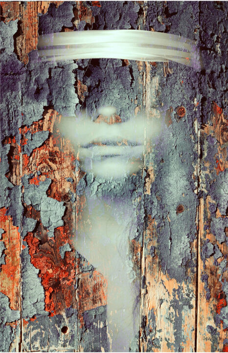 Arte digitale intitolato "Face behind the mask" da Reinhard Südmersen, Opera d'arte originale, Fotomontaggio