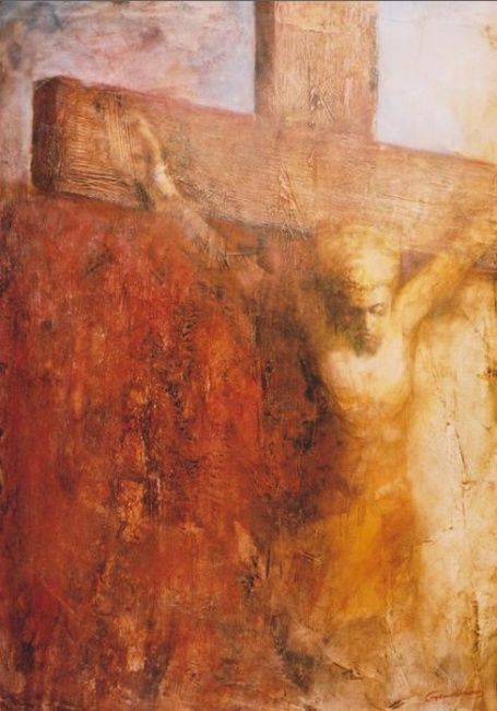 Peinture intitulée "Jesus" par Reinis, Œuvre d'art originale, Huile