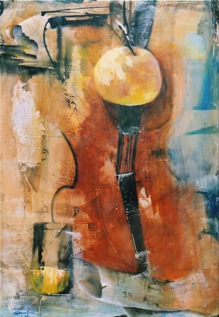 Painting titled "Instrumentos Musica…" by Reinis, Original Artwork, Oil