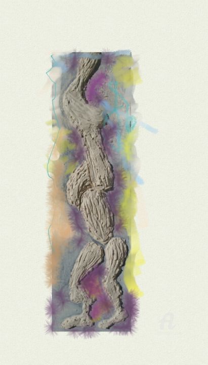 Digitale Künste mit dem Titel "Schlankes Mädchen" von Reiner Poser, Original-Kunstwerk, Digitale Malerei