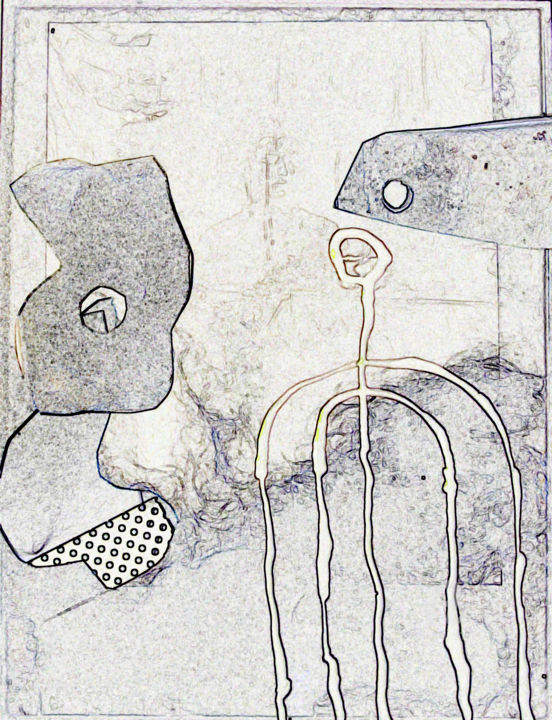 Digitale Künste mit dem Titel "ich zieh vom Leder" von Reiner Poser, Original-Kunstwerk, 2D Digital Work