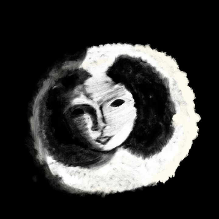 Arte digitale intitolato "Moon" da Reis Hito, Opera d'arte originale, Pittura digitale