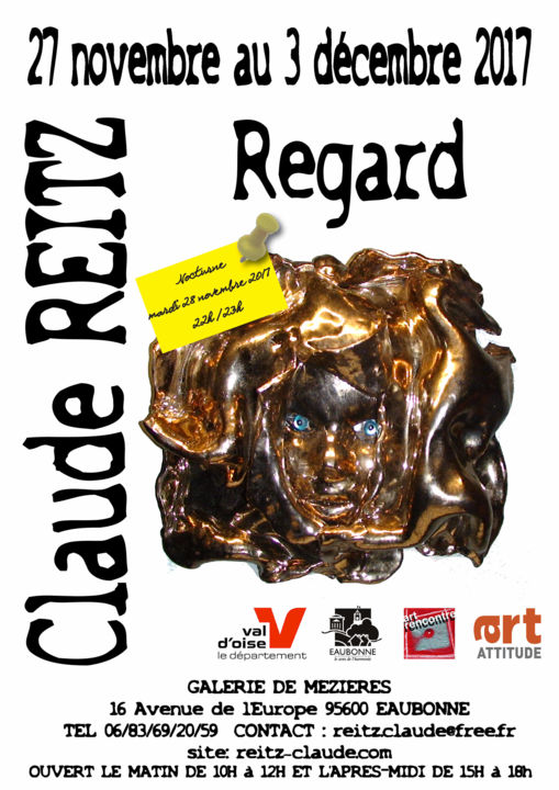 Artes digitais intitulada "affiche REGARD nove…" por Claude Reitz, Obras de arte originais