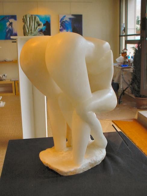 Skulptur mit dem Titel "REPOS 2007" von Claude Reitz, Original-Kunstwerk, Stein