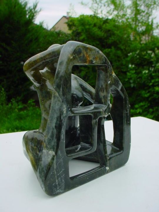 Sculpture intitulée "derriere les carrea…" par Claude Reitz, Œuvre d'art originale