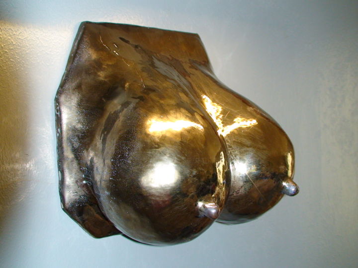 Sculpture titled "boob's" by Claude Reitz, Original Artwork, Ceramics