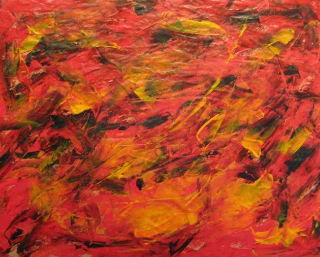 Peinture intitulée "Fire" par Deburane, Œuvre d'art originale, Huile