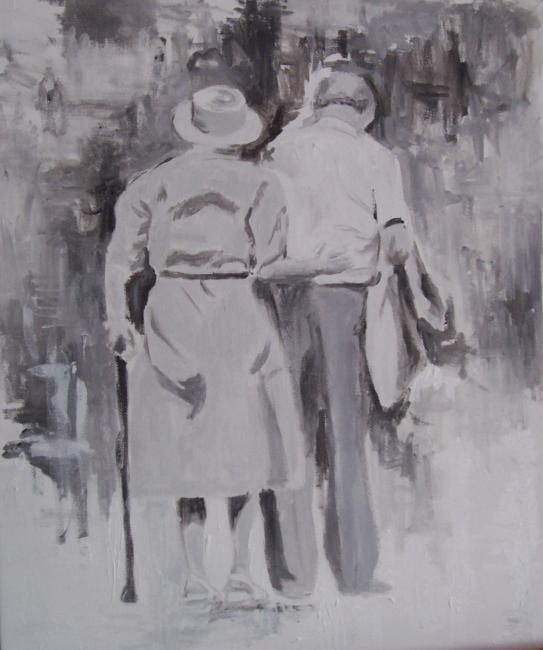 Painting titled "Eux" by Réjane Gold, Original Artwork