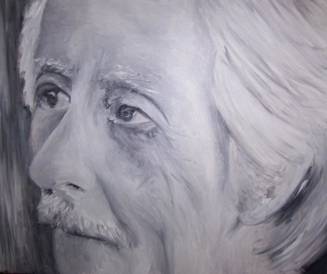 Painting titled "Jean Rochefort" by Réjane Gold, Original Artwork