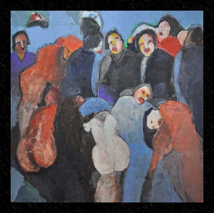 Pittura intitolato "chuchotement-final" da Rejeb Zeramdini, Opera d'arte originale