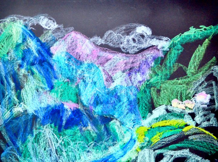 Картина под названием "В горах Черногории" - София Бирюкова, Подлинное произведение искусства, Пастель