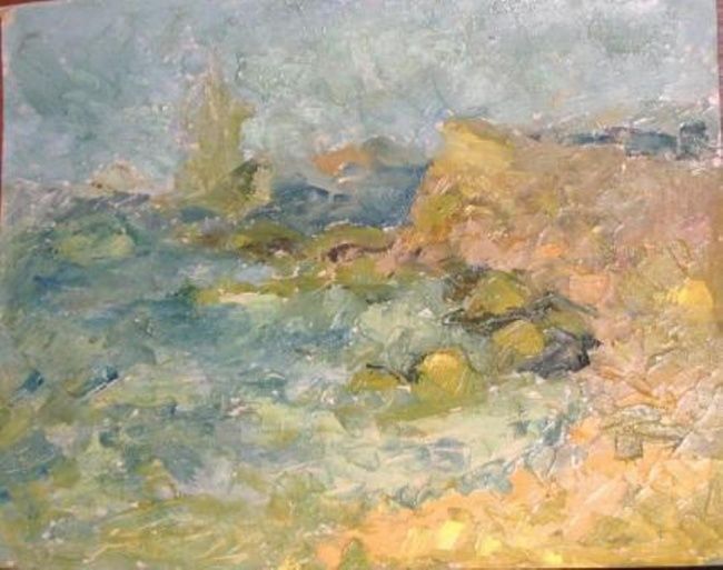 Painting titled "the sea" by Relivoicu, Original Artwork