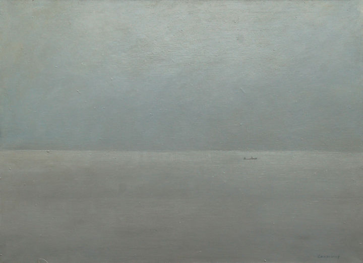 Painting titled "in distance" by Roman Rembovsky, Original Art, Oil