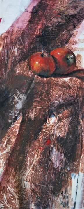 Pintura titulada "bodegon con manzanas" por Reme, Obra de arte original, Oleo
