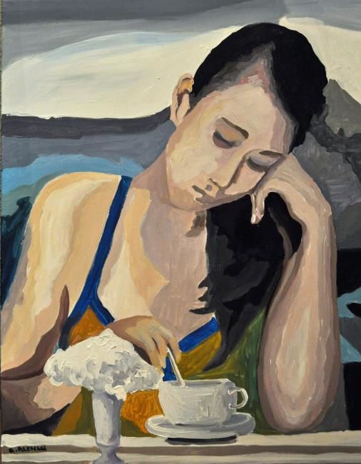 Painting titled "EL CAFE" by Reme, Original Artwork